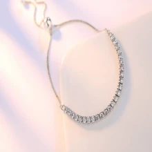 925 Silver Inlaid Zirconia Bracelet For Women's Daily Wear And Gift Giving - White - View 6