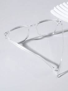 1副简约透明时尚眼镜，男女通用，适合日常佩戴 - 1pc透明色 - 查看 5