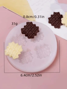 1个全新4腔华夫饼形硅胶模具，装饰摆件节日礼物硅胶模具 - A-白色 - 查看 7