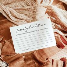 Family Tradition Cards For BabyShower, Bridal Shower,Holidays & Family Gatherings, 4x6" White, Minimalist - View 2