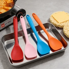 [2/4 Packs]Silicone Spatula Spoon Set, Heat Resistant Rubber Spoonula, Seamless Non-Stick Flexible Scrapers For Baking/Cooking Mixing Tool, Dishwasher Kitchen Utensils, (Red/Pink/Orange/Blue) - Red - View 2