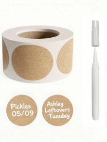 500张/卷，牛皮纸标签贴纸，用于礼品封口装饰，物品分类名称贴纸（多种款式可选） - 彩色 - 查看 23