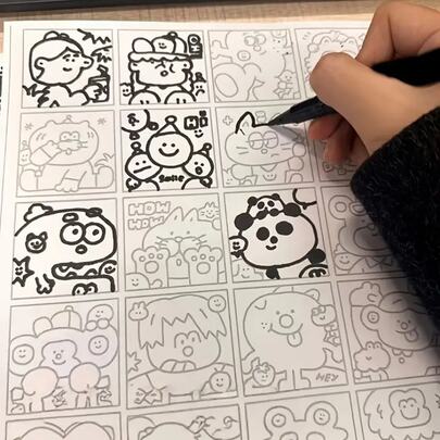 20pcs Pressure Relief Line Drawing Sketch Paper, Suitable For Adults To Relieve Boredom And Stress At Work Through Drawing And Copying Artworks. Excellent Art Supplies For Beginners To Improve Focus And Observation. Perfect Gift For Holidays Or Birthdays (Random Style)