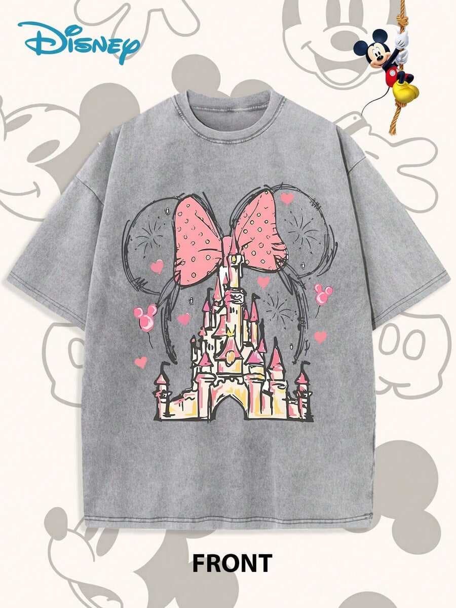 New Disney Cotton Washed T-Shirt, Disney Racing Toy Story Pizza Planet Print, Round Neck Leisure And Comfortable Cotton Washed T-Shirt, Suitable For Sports And Daily Wear, A Good Choice For Gifts, A Must For Parties, High-Quality Clothing, Suitable For Gifts. - 灰色 - 查看 1