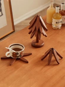 Solid Wood Heat Resistant Placemat / Trivet / Table Mat, Multi-Purpose Pot Pad, Cup Mat & Casserole Mat For Home Use, Premium Texture - View 2