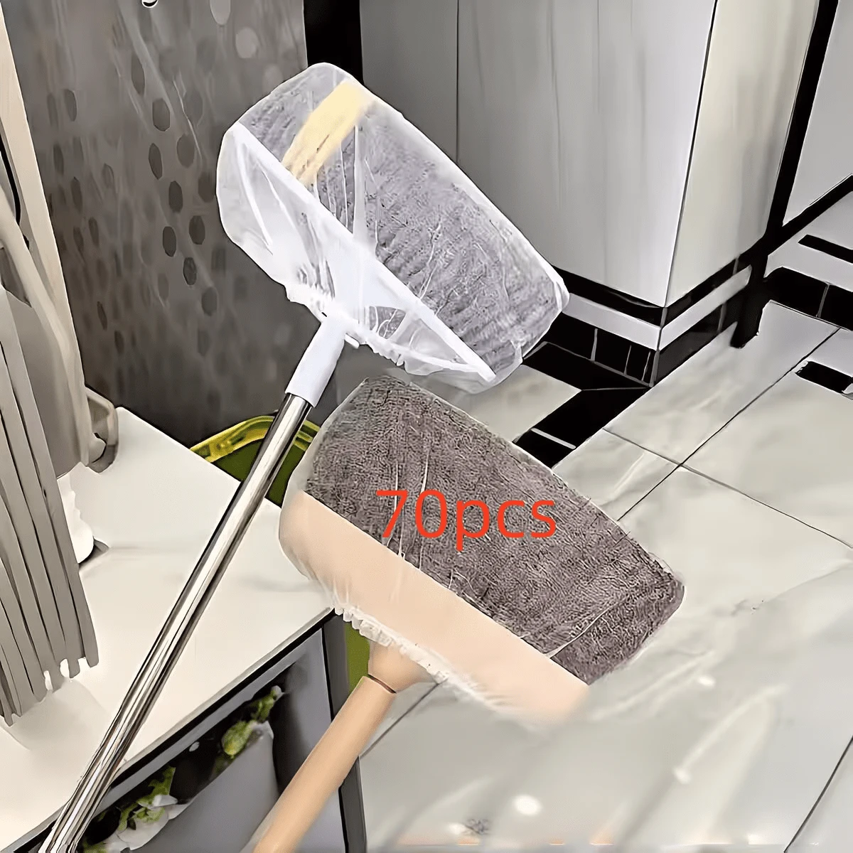 30/70/100 chiếc bọc chổi dùng một lần, vải không dệt bền | Dùng để quét nhà, lau nhà, phủi bụi | Thu gom tóc và bụi bẩn hiệu quả, dụng cụ vệ sinh tiện dụng