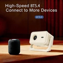 YJMOYE Smart Projector, FHD 1080P Decoding 4K 550ANSI Auto Focus/Keystone Correction Built-In Android 13.0 Portable 150" Home Cinema Projector 5G Dual-Band WiFi6 Wireless Phone Mirroring - UK Plug(220-240V) - View 9