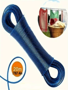 Durable Outdoor Travel Clothesline With Rust-Resistant UV-Resistant Steel Wire, Locking System And PVC Coating For Camping And Hiking, Portable Laundry Line, Weatherproof And Compact, Easy Setup In Open Spaces, Premium Portable Clothes Drying Line For Travel, Home And Outdoor Adventures, Strong Steel Cable, Sturdy Mounting, Quick-Dry Solution, Long-Lasting Outdoor Laundry Organizer - Multicolor - View 2