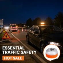 1pc New Reinforced Universal LED Indicator Light, Suitable For Front, Rear And Side, Applicable For Trucks, RVs, Cars, Buses, Trailers, Motorhomes And Boats, Battery Not Included, Automotive LED Light, Car Emergency Light, Automotive Accessories, Car Safety Emergency Reflective Light With Magnetic Base Movable Vehicle Warning Device - A - View 3