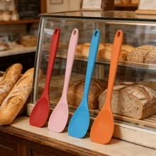 [2/4 Packs]Silicone Spatula Spoon Set, Heat Resistant Rubber Spoonula, Seamless Non-Stick Flexible Scrapers For Baking/Cooking Mixing Tool, Dishwasher Kitchen Utensils (Red/Pink/Orange/Blue) - Orange - View 2