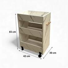 Carrito auxiliar para estéticas, pelucerias y SPA de 3 niveles giro 360ª - Mármol - Ver 5