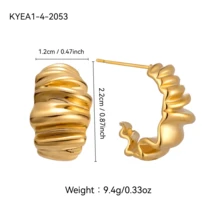 独特设计的几何圆形耳环，简约优雅的个性化耳环，百搭时尚耳环 - 金色 - 查看 8