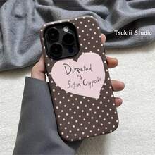 Heart Polka Dot Art Design Phone Case Suitable For IPhone 17 16PM 15ProMax 11Pro 12MINI 13plus 7/8 SE XS XR 2-In-1 Glossy Case - Black - View 2