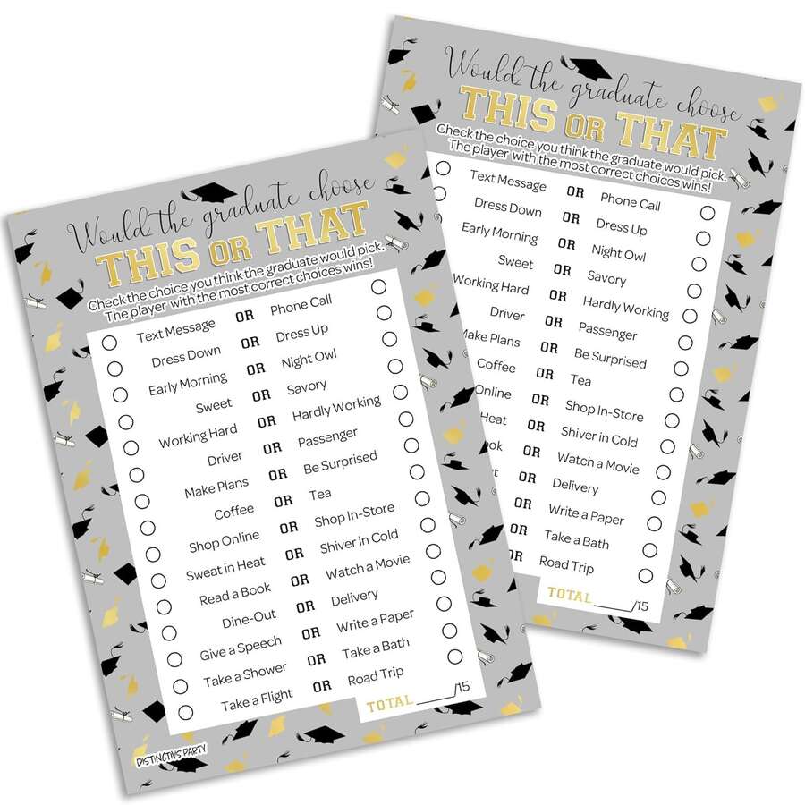 2026 Graduation Party Game - This Or That, Suitable For Teenagers And Adults - A - View 1