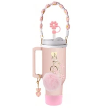 Bộ phụ kiện cốc 8 món, phù hợp với cốc 30oz và 40oz, bao gồm: vỏ silicon, nắp ống hút tối giản 10mm, mặt dây chuyền hình hoa, dây kim loại điều chỉnh được kèm mặt dây chuyền hình nơ, vỏ ống hút tái sử dụng, nắp ống hút chống bụi, miếng bảo vệ đáy chống trượt, mặt dây chuyền hình quả bông hồng, dây đeo cổ tay hình hoa cúc, trang trí hình bướm hồng, quà tặng ngày lễ, không bao gồm cốc. - Bộ 8 món màu hồng - Xem 2