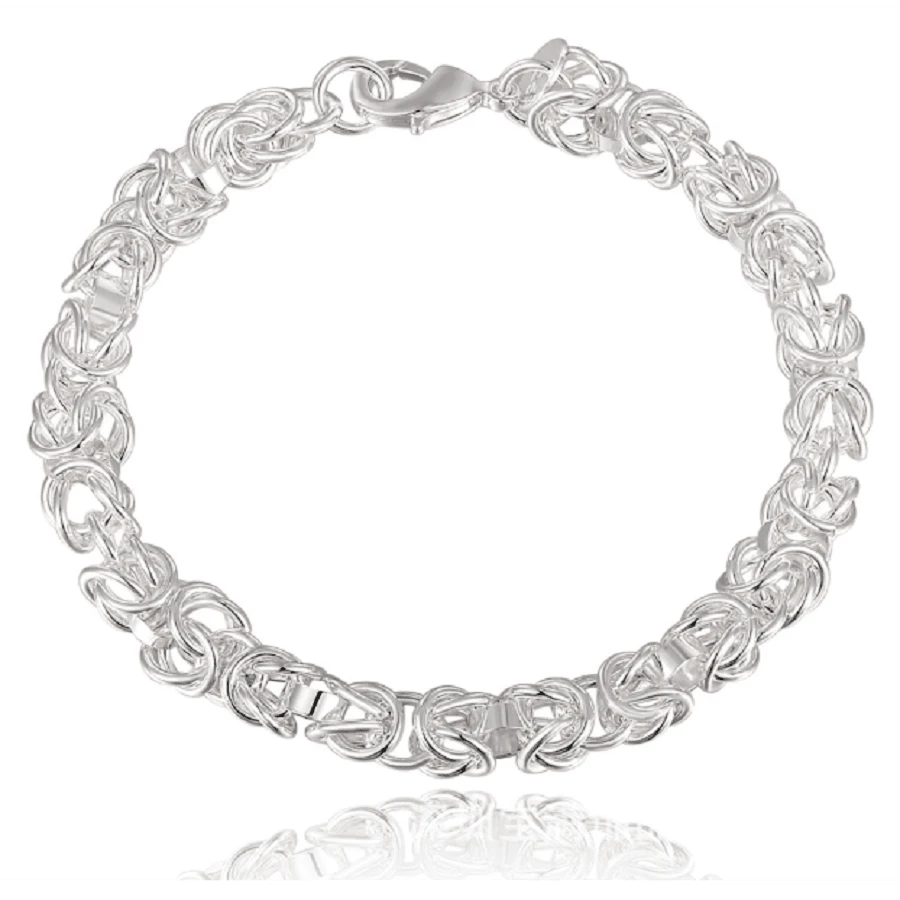 925 Silver Fashionable Woven Bracelet For Daily Wear And Gift Giving - White - View 1