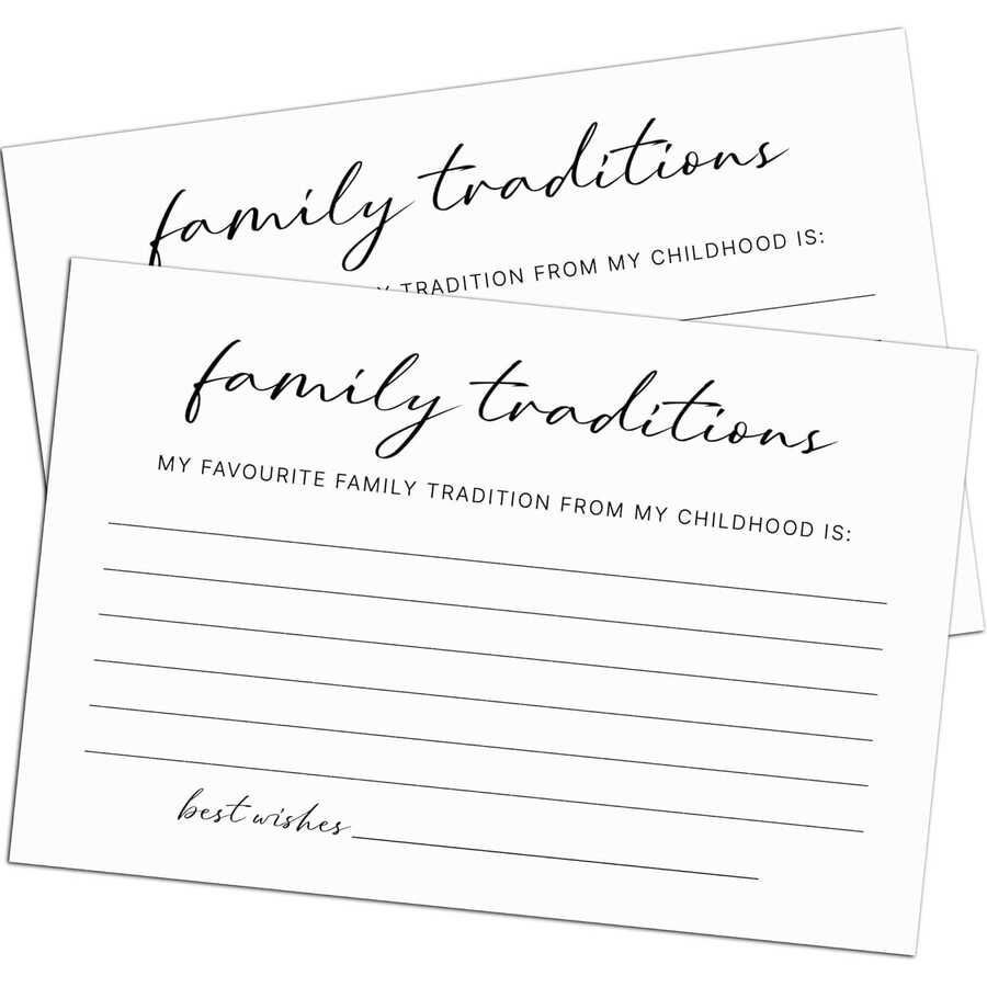 适用于婴儿派对、新娘派对、节日和家庭聚会的家庭传统卡片，4x6英寸白色，简约风格 - 查看 1