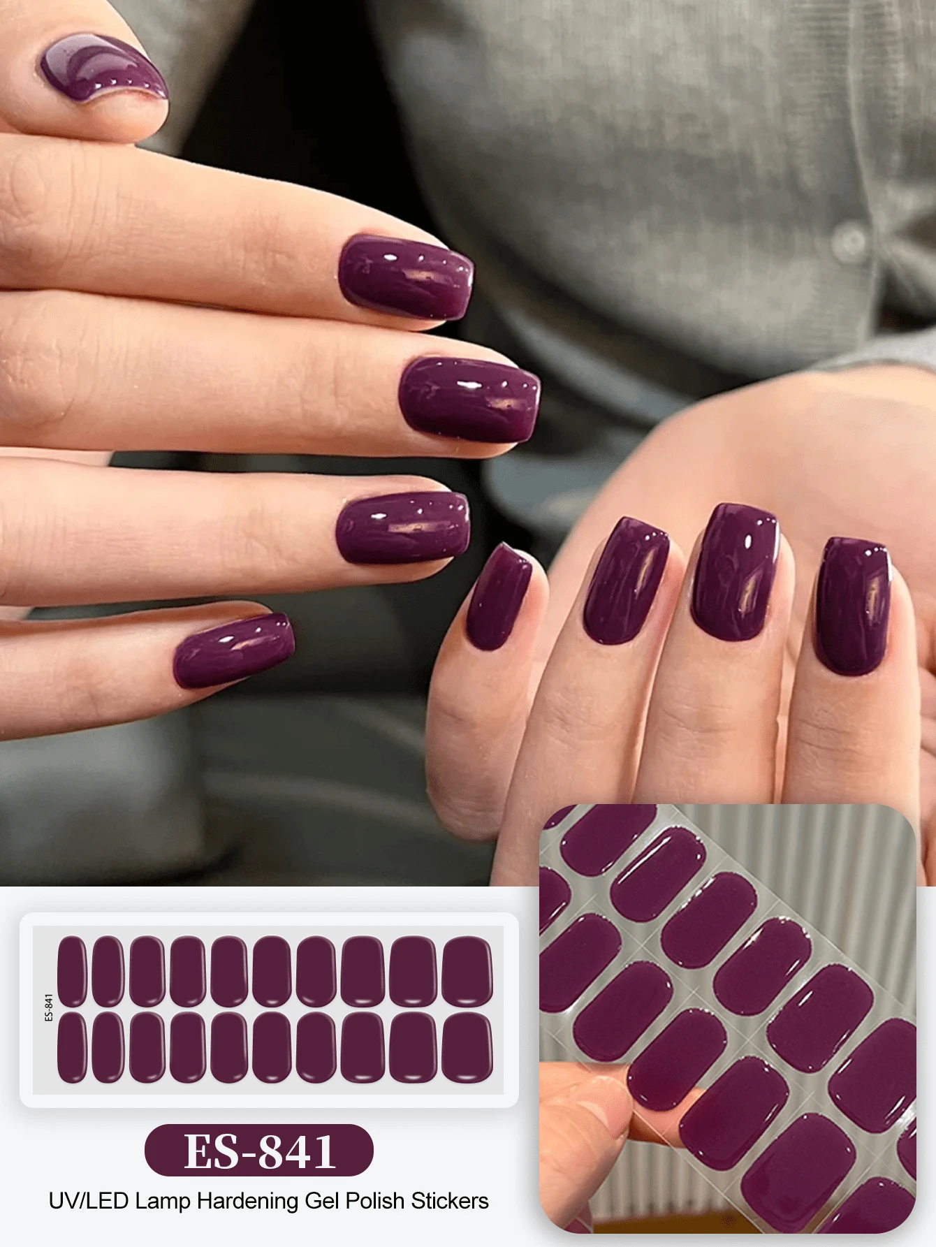 Semi Cured Gel Nail Strips, 20pcs Classic French, Semitransparent Pink Base, Gel Nail Stickers UV For Home Nails DIY