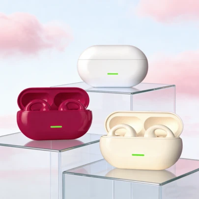 5.3蓝牙耳机，无线气导耳机，耳挂式音乐降噪耳机，适用于运动和游戏