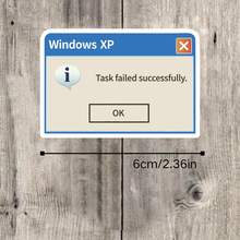 Nhãn dán mèo khó chịu, nhãn dán biểu cảm mèo hài hước và châm biếm, nhãn dán cá nhân hóa cho bình nước, hành lý, nhãn dán lỗi hệ thống XP cổ điển, nhãn dán hài hước "Nhiệm vụ thất bại thành công", đồ trang trí hài hước dành cho lập trình viên, nhãn dán vinyl chống thấm nước - bề mặt mờ bền, nhãn dán tự dính, thích hợp cho ô tô, cửa sổ, máy tính xách tay, xe tải, xe van, bình nước - thiết kế bền đa năng, nhãn dán xe hơi - đĩa than - Xem 5