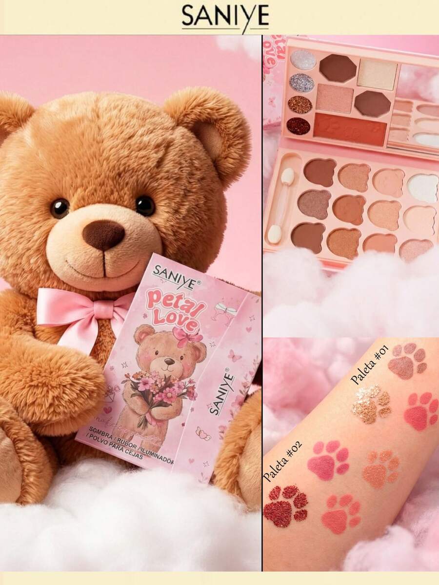 Estuche de sombras T319 PETAL LOVE OSITOS - Rosa Fucsia - Ver 1