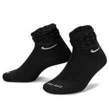 Vớ thể thao cổ cao Nike Logo, chất liệu dệt kim, dành cho nữ, 2 đôi, màu đen. - màu đen - Xem 8