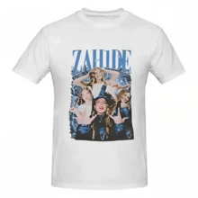 T-shirt unisex con grafica retrò Zahide - 100% cotone, stampa geometrica audace, vestibilità comoda con maniche corte e scollo rotondo per uomo e donna, abbigliamento estivo resistente, abbigliamento comodo, calore - Bianco - Visualizzare 7