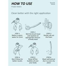 长柄沐浴刷，多功能磨砂刷，可用于背部去角质和淋浴清洁 - 多色 - 查看 5