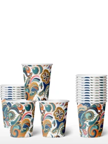 20/50pcs Colorful Abstract Pattern Paper Cups, Disposable Coffee/Tea/Beverage Cups Suitable For Office, Party, Home Picnic, Perfect For Wedding And Mother's Day Celebration (Abstract Pattern) - Multicolor - View 7