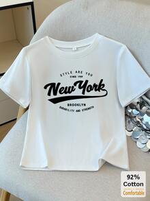 Áo thun trắng tay ngắn in chữ tiếng Anh, kiểu áo croptop đa năng, gợi cảm và sành điệu. - trắng - Xem 2