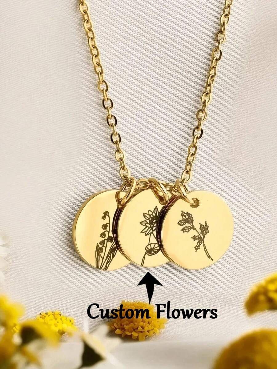 Birth Month Flower Necklace For Women, Birth Flower Gifts, Personalized Jewelry Friendship Birthday Gift, New Mom Gift - Multicolor - View 1