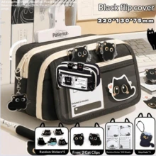 1个小猫图案9层大容量铅笔盒 - 多隔层文具、化妆品和办公用品收纳袋 - 拉链便携设计 - 适合学生、办公室、青少年和成人使用，铅笔袋 | 时尚现代外观，铅笔袋，学习用品，返校季 - 彩色 - 查看 21