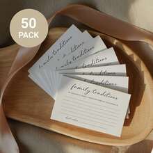 Family Tradition Cards For BabyShower, Bridal Shower,Holidays & Family Gatherings, 4x6" White, Minimalist - View 3