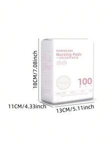 100 piezas/paquete de almohadillas desechables para el pecho, almohadillas de lactancia 3D secas a prueba de fugas y anti-desbordamiento para mujeres embarazadas - Blanco - Ver 7