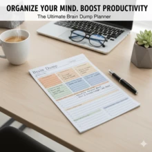 1pc Brain Dump Tear-Off To-Do List Notebook | A5 Daily Planner Diary, High-Performance Planner, Minimalist Notebook Planning Tool, With Date Planning Pages, Smooth Paper - Multicolor - View 5