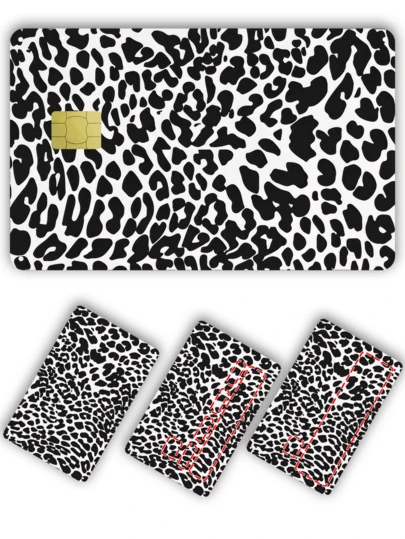 1 Leopard Print Card Sticker Protection Card Sticker, Sexy Style PVC Material Anti Fingerprint, Durable, Scratch Resistant And Wear-Resistant, Suitable For Men, Women And Couples, DIY Small Chip Cards, Bank Cards, Credit Cards, Transportation Cards, Student Campus Cards