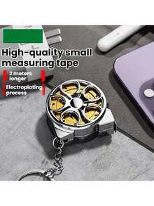 单件装不锈钢2米卷尺，耐磨、防水、耐腐蚀，轻便，镂空设计钥匙扣卷尺 - 單件 - 查看 7