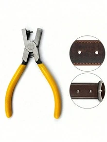 1pc 2mm Universal Watch Band Plier, Leather Belt Hole Punch Tool, Strap Eyelet Punch, Back To School DIY Tool - Yellow - View 4