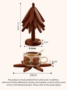 Solid Wood Heat Resistant Placemat / Trivet / Table Mat, Multi-Purpose Pot Pad, Cup Mat & Casserole Mat For Home Use, Premium Texture - View 3