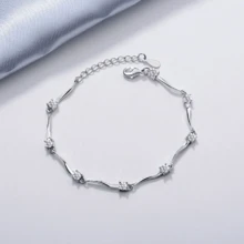 925 Silver Fashionable Zirconia Inlaid Bracelet, Suitable For Women's Daily Wear And Gift Giving - White - View 5