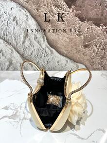 1件装花卉图案派对手拿包，时尚设计斜挎包，女士晚宴婚礼手拿包 - 彩色 - 查看 3