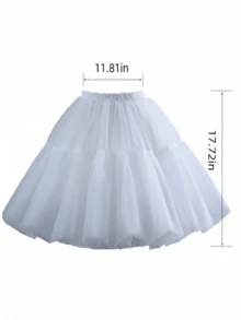 1件女士45厘米洛丽塔衬裙，日常柔软薄纱裙撑，A字蓬蓬裙，生日、圣诞派对、角色扮演，高腰优雅款 - 米色 - 查看 6