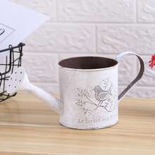 1 chậu hoa trang trí kiểu cổ điển bằng kim loại, chậu tưới cây phủ lớp chống gỉ, chậu tưới cây trang trí có hình chim: Thích hợp sử dụng trong nhà và ngoài trời. - chậu hoa - Xem 8