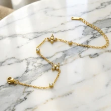 1件装时尚不锈钢手链，镶嵌钻石，女士日常佩戴 - 彩色 - 查看 2