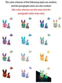1pc 3D Rabbit Easter Egg, Creative Holiday Decor Gift, Suitable For Family Events, Holiday Outdoor, Easter Egg Hunt, Birthday Party, Outdoor Fun, Lawn Carnival, Thanksgiving, Back To School (Random Color Distribution In Rainbow Series) - Multicolor - View 8