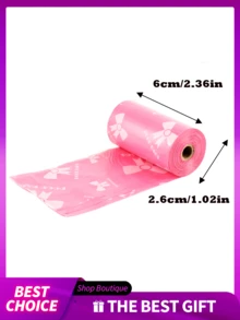 1 Roll 15pcs Thickened Pet Waste Bags, Unique Pattern, Suitable For Walking Dogs, Multi-Purpose Cleaning Bags - View 5