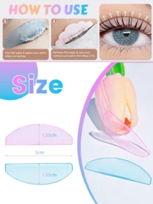 5 Pairs Reusable Silicone Eyelash Curler Pads, Professional Self-Adhesive Eyelash Perming Shields, Fragrance-Free Eyelash Curling Molds, Beauty Makeup Tools - Multicolor - View 6