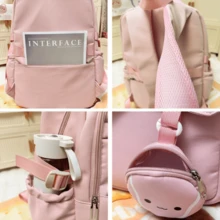 1pc Women's Pink Backpack, Korean Style Middle/High School Student Bag, Large Capacity Casual Daypack - D - View 4