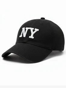NY Curved Brim Cap For Men And Women, Adjustable, Embroidered, Casual, Unisex Premium Hat - màu đen - Xem 1