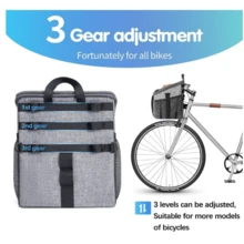 Pet Bicycle Front Carrier Backpack For Bike Riding Foldable Removable, Reflective Sts, 2 Side Storage Pockets, Pet Travel Bag For Cats Small Dogs - Grey - View 5